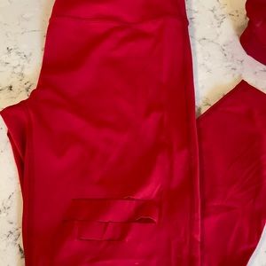 Zyia red slash leggings